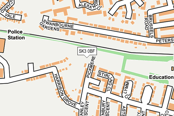SK3 0BF map - OS OpenMap – Local (Ordnance Survey)