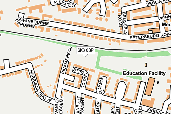 SK3 0BP map - OS OpenMap – Local (Ordnance Survey)