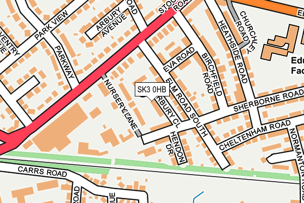 SK3 0HB map - OS OpenMap – Local (Ordnance Survey)