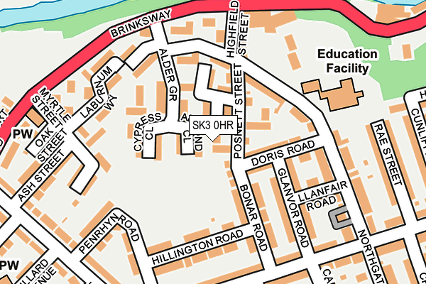 SK3 0HR map - OS OpenMap – Local (Ordnance Survey)