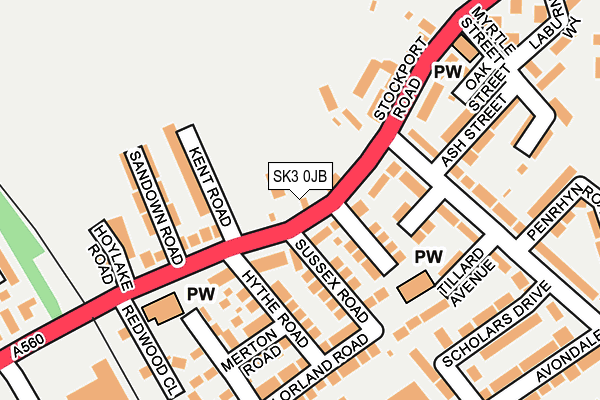 SK3 0JB map - OS OpenMap – Local (Ordnance Survey)