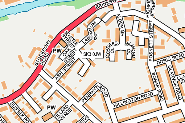 SK3 0JW map - OS OpenMap – Local (Ordnance Survey)