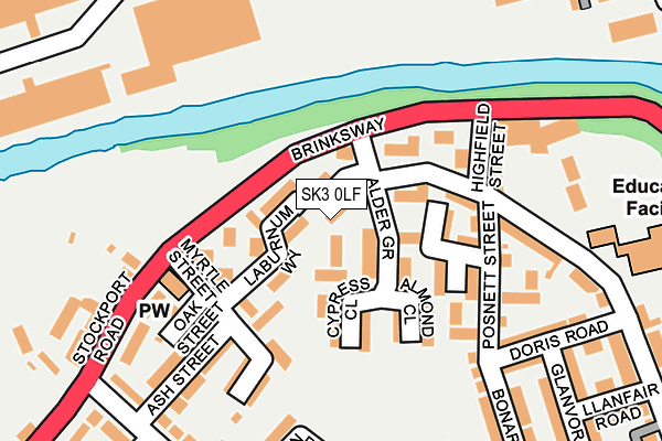 SK3 0LF map - OS OpenMap – Local (Ordnance Survey)