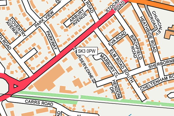 SK3 0PW map - OS OpenMap – Local (Ordnance Survey)