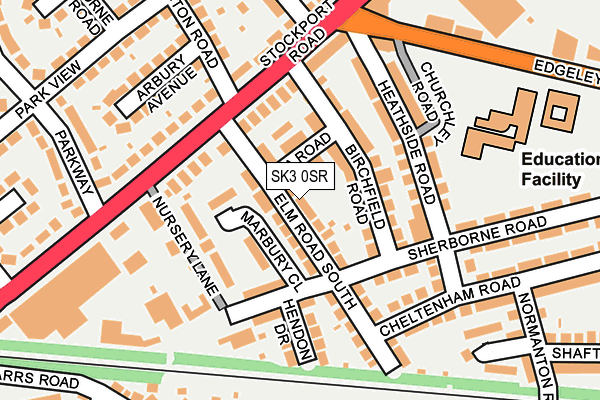 SK3 0SR map - OS OpenMap – Local (Ordnance Survey)