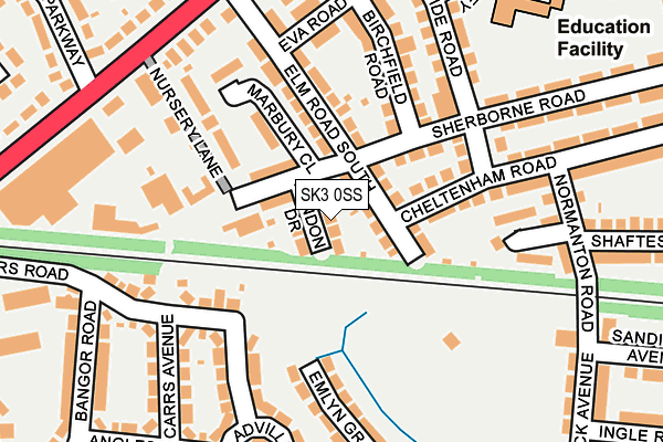 SK3 0SS map - OS OpenMap – Local (Ordnance Survey)