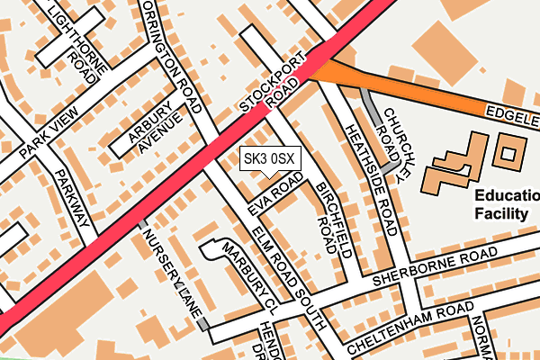 SK3 0SX map - OS OpenMap – Local (Ordnance Survey)