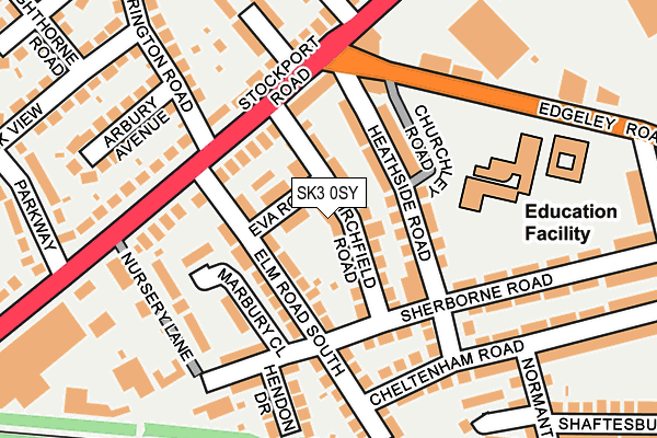 SK3 0SY map - OS OpenMap – Local (Ordnance Survey)