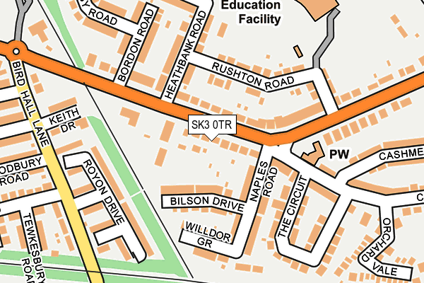 SK3 0TR map - OS OpenMap – Local (Ordnance Survey)