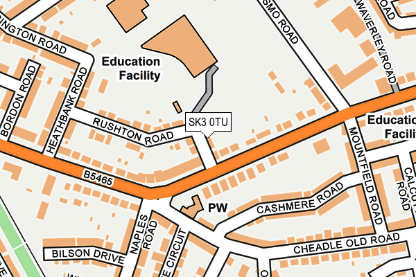 SK3 0TU map - OS OpenMap – Local (Ordnance Survey)