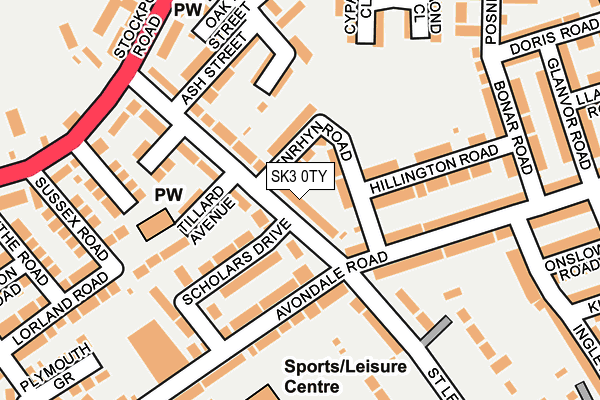 SK3 0TY map - OS OpenMap – Local (Ordnance Survey)