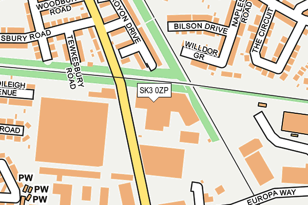SK3 0ZP map - OS OpenMap – Local (Ordnance Survey)