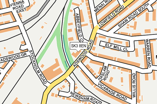 SK3 8EN map - OS OpenMap – Local (Ordnance Survey)