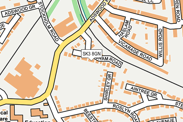 SK3 8GN map - OS OpenMap – Local (Ordnance Survey)