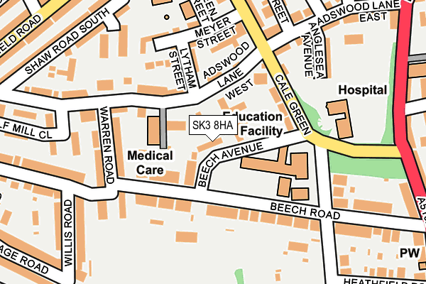 SK3 8HA map - OS OpenMap – Local (Ordnance Survey)