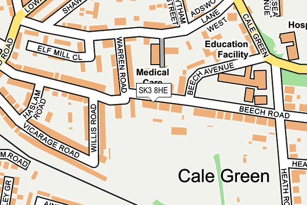 SK3 8HE map - OS OpenMap – Local (Ordnance Survey)