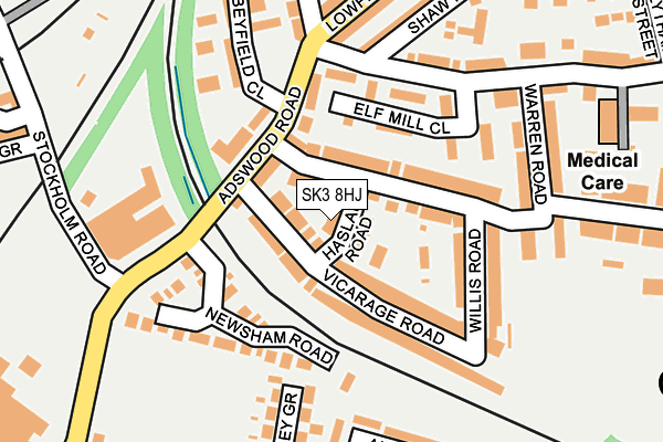 SK3 8HJ map - OS OpenMap – Local (Ordnance Survey)