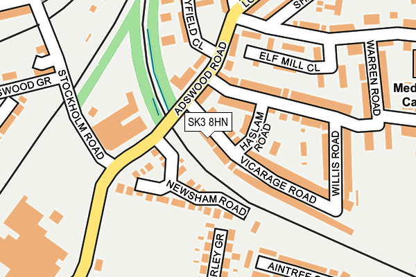 SK3 8HN map - OS OpenMap – Local (Ordnance Survey)