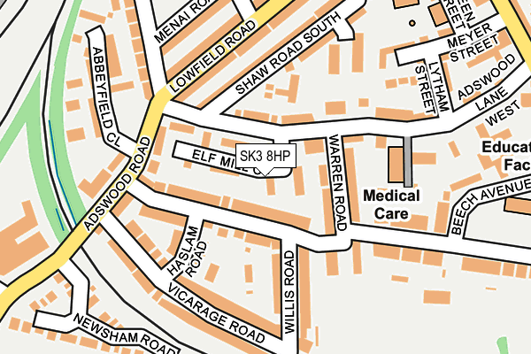 SK3 8HP map - OS OpenMap – Local (Ordnance Survey)