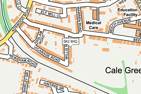 SK3 8HQ map - OS OpenMap – Local (Ordnance Survey)