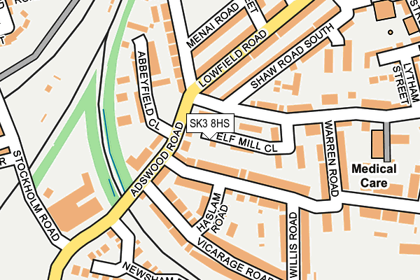 SK3 8HS map - OS OpenMap – Local (Ordnance Survey)