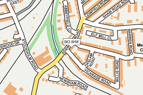 SK3 8HW map - OS OpenMap – Local (Ordnance Survey)