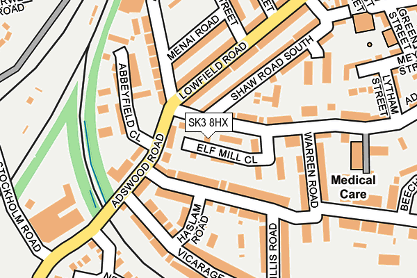 SK3 8HX map - OS OpenMap – Local (Ordnance Survey)