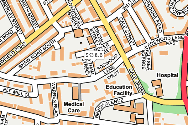 SK3 8JB map - OS OpenMap – Local (Ordnance Survey)