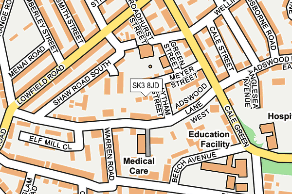 SK3 8JD map - OS OpenMap – Local (Ordnance Survey)