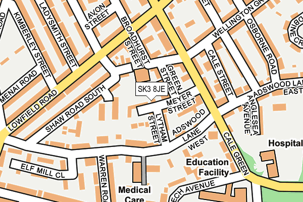 SK3 8JE map - OS OpenMap – Local (Ordnance Survey)