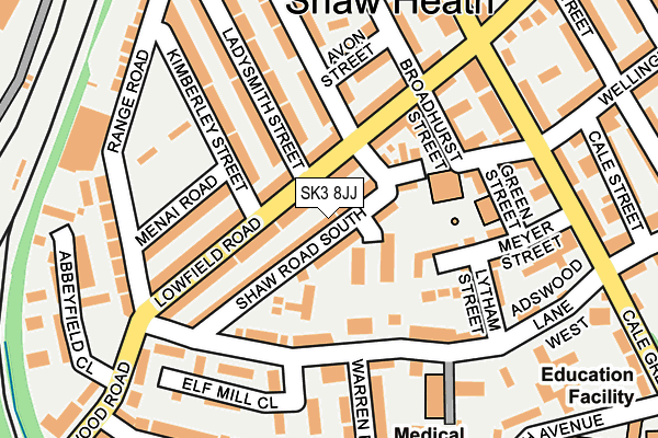 SK3 8JJ map - OS OpenMap – Local (Ordnance Survey)