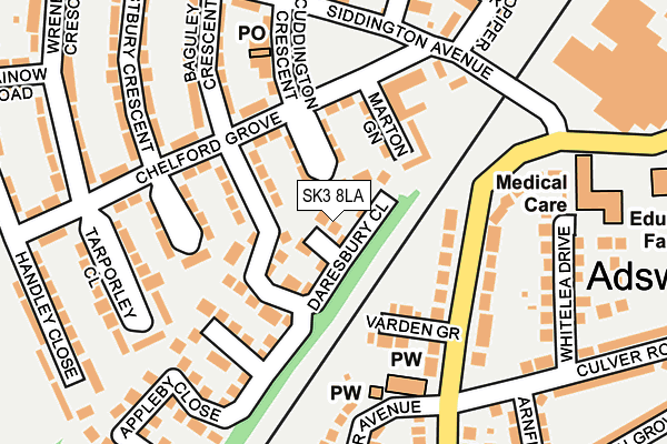 SK3 8LA map - OS OpenMap – Local (Ordnance Survey)