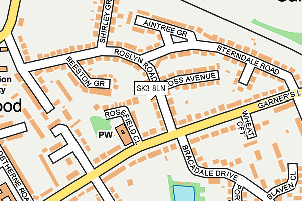 SK3 8LN map - OS OpenMap – Local (Ordnance Survey)
