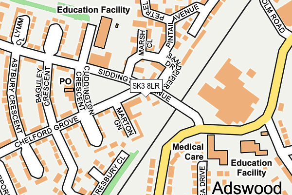 SK3 8LR map - OS OpenMap – Local (Ordnance Survey)