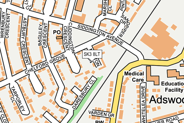 SK3 8LT map - OS OpenMap – Local (Ordnance Survey)
