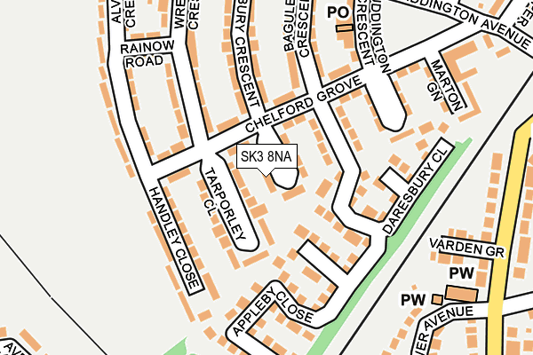 SK3 8NA map - OS OpenMap – Local (Ordnance Survey)