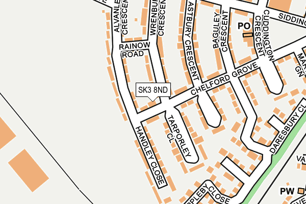 SK3 8ND map - OS OpenMap – Local (Ordnance Survey)