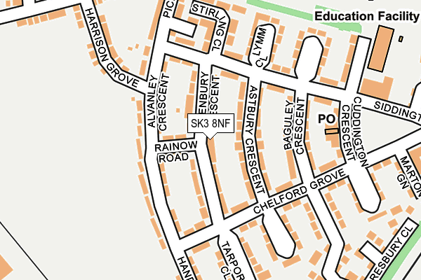 SK3 8NF map - OS OpenMap – Local (Ordnance Survey)