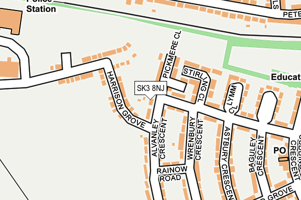 SK3 8NJ map - OS OpenMap – Local (Ordnance Survey)