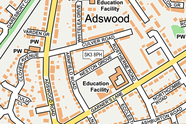 SK3 8PH map - OS OpenMap – Local (Ordnance Survey)