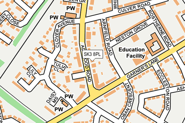 SK3 8PL map - OS OpenMap – Local (Ordnance Survey)