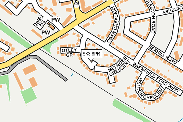 SK3 8PR map - OS OpenMap – Local (Ordnance Survey)