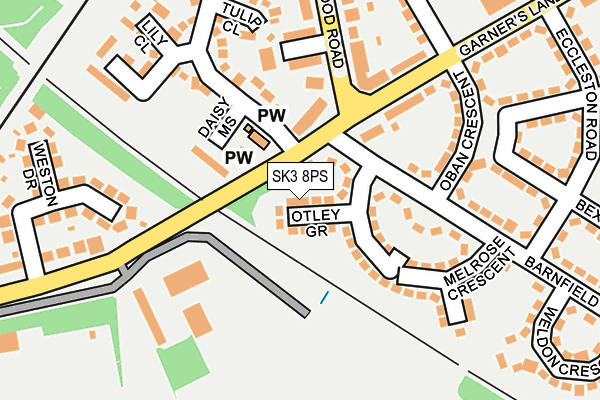 SK3 8PS map - OS OpenMap – Local (Ordnance Survey)