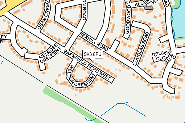 SK3 8PU map - OS OpenMap – Local (Ordnance Survey)