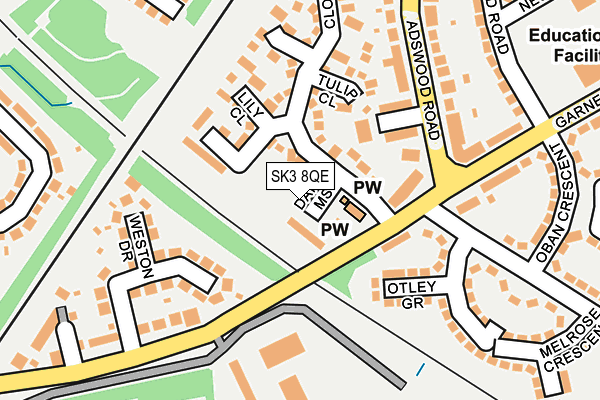SK3 8QE map - OS OpenMap – Local (Ordnance Survey)