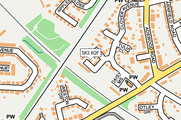 SK3 8QF map - OS OpenMap – Local (Ordnance Survey)