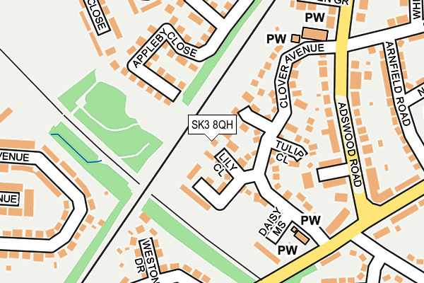 SK3 8QH map - OS OpenMap – Local (Ordnance Survey)