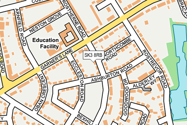 SK3 8RB map - OS OpenMap – Local (Ordnance Survey)