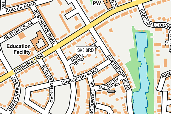 SK3 8RD map - OS OpenMap – Local (Ordnance Survey)