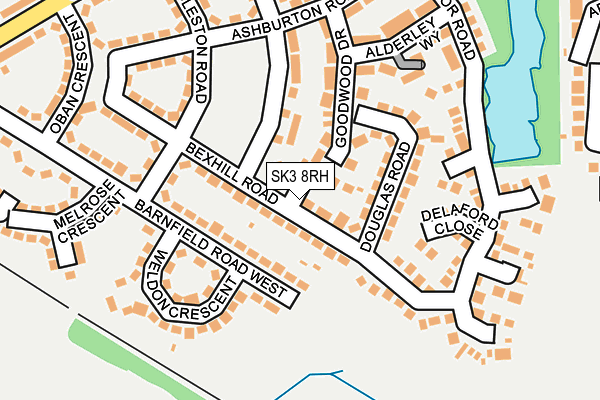 SK3 8RH map - OS OpenMap – Local (Ordnance Survey)